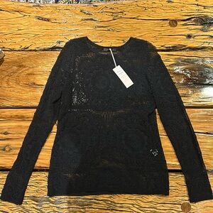 NWT Woman’s Nadya Toto Black Lace Long Sleeve - Size Large